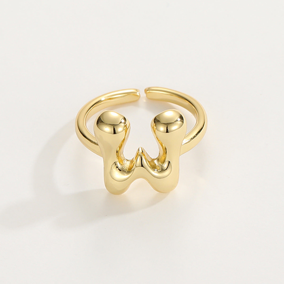 Adjustable English Letter Ring With Adjustable Opening