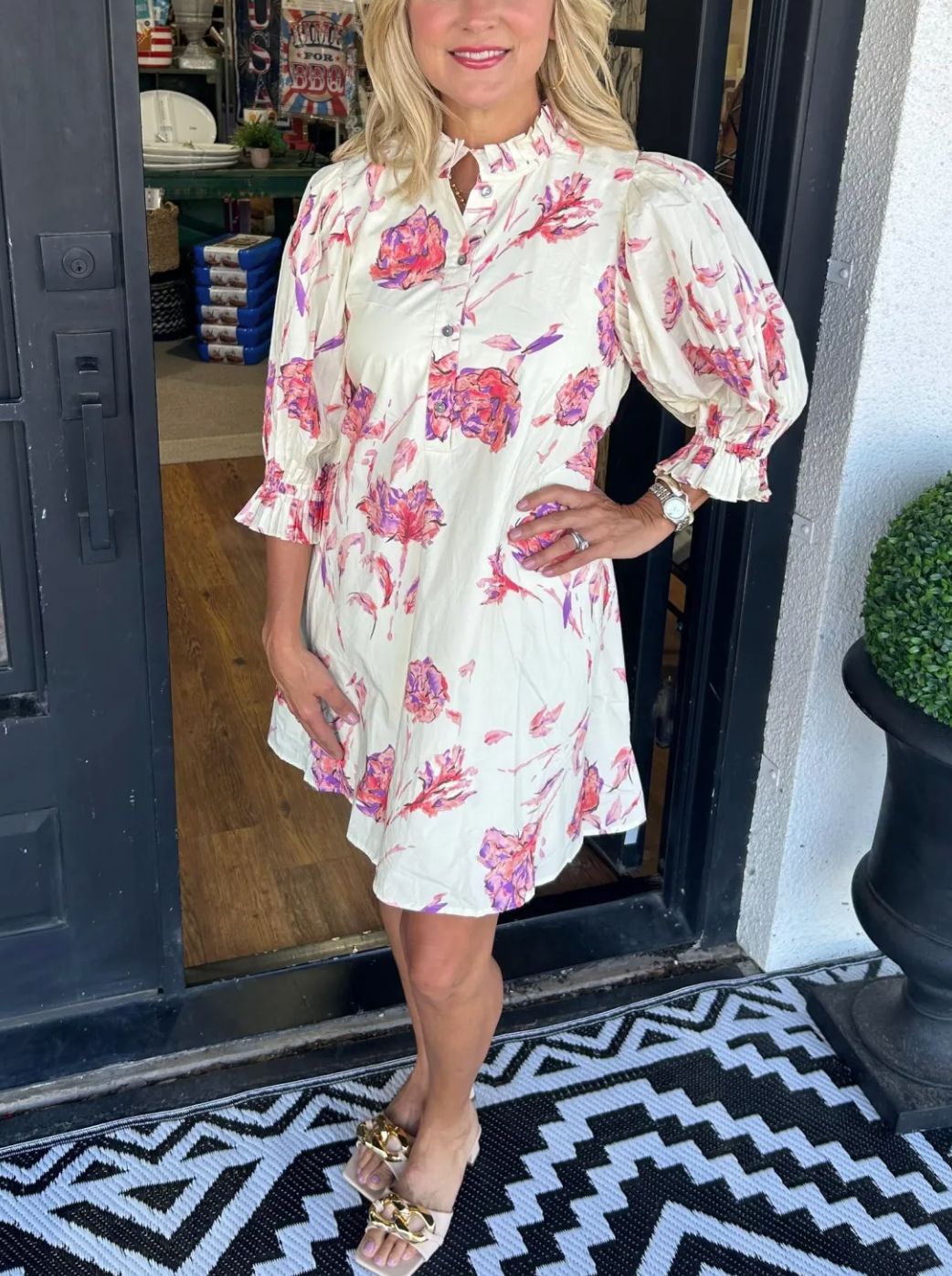Womens Casual Dress With Bell Sleeves