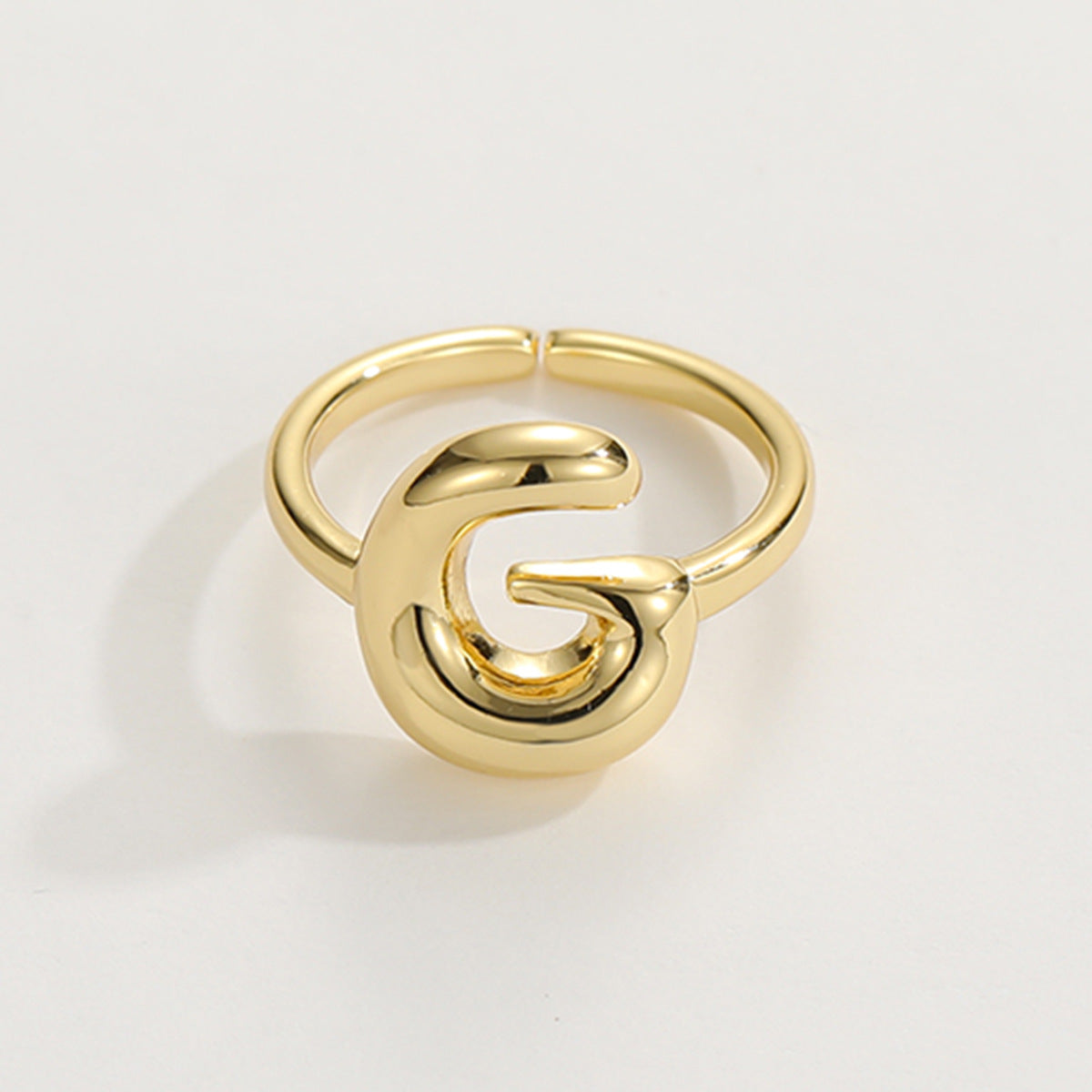 Adjustable English Letter Ring With Adjustable Opening