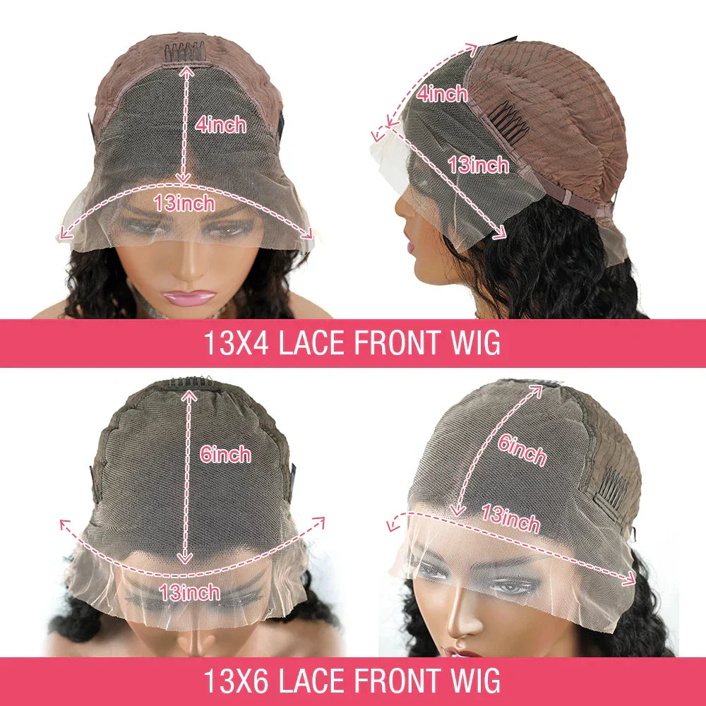 300 Density 13x6 Hd Deep Wave Frontal Wig 30 34inch Glueless Wigs 100% Human Hair Water Wave Curly Lace Front Wig For Women