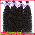 Human Hair Water Wave Human Hair Bundles Curly Wave Bundles Brazilian Human Hair Natural Color 12A 30 32Inch 1/3/4Bundles