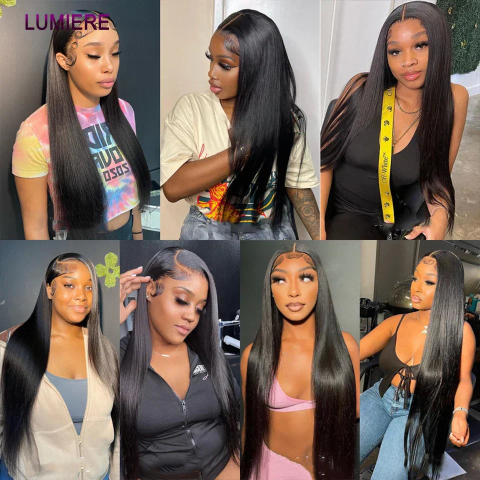 Bone Straight Human Hair Bundles With Closure 6x6/5x5 HD Transparent 100% Raw Virgin Human Hair Weave Extension 2X6 Lace Closure