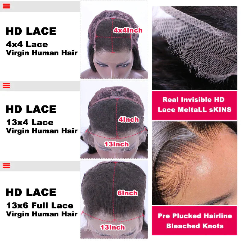 Queen Hair Loose Deep Real HD Lace Wig Raw Hair Pre Plucked Full Frontal 13x6 13x4 5x5 6x6 Closure Melt Skin Lace HD Lace Wig