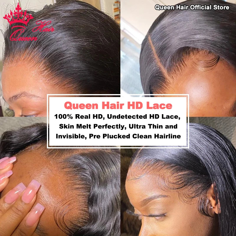 Queen Hair Loose Deep Real HD Lace Wig Raw Hair Pre Plucked Full Frontal 13x6 13x4 5x5 6x6 Closure Melt Skin Lace HD Lace Wig