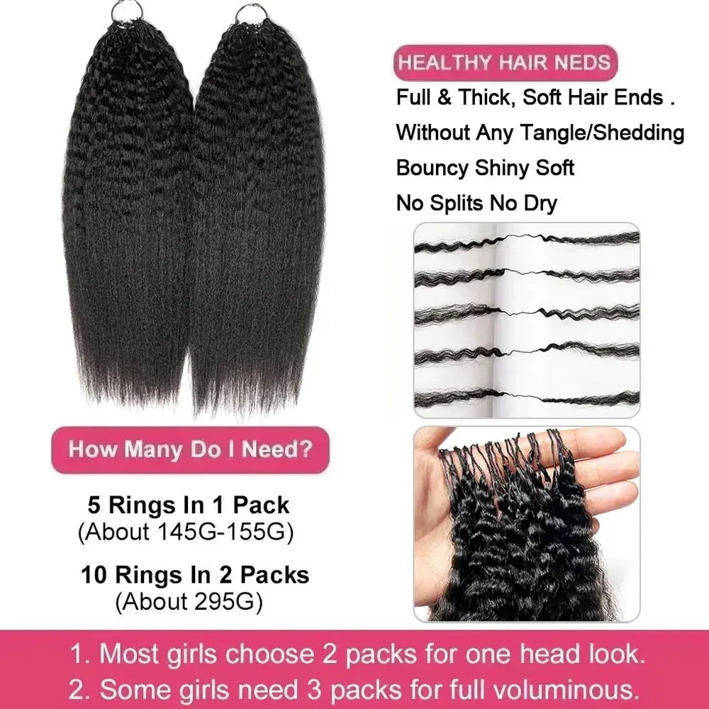 Kinky Straight Feather Crochet Human Hair Braid Hair Extensions Knotless Invisible Knot Pre-Separated Brazilian Human Bundles