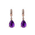 Diamond-encrusted Amethyst Earrings Women's European And American Style