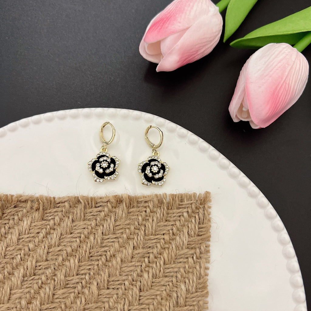 Women's Camellia Rose Flower Earrings For Women