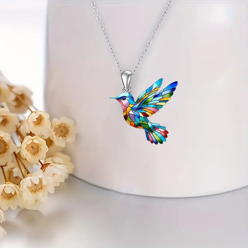 Hummingbird Earrings And Necklace Three-Piece Set