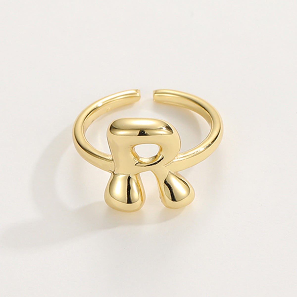 Adjustable English Letter Ring With Adjustable Opening