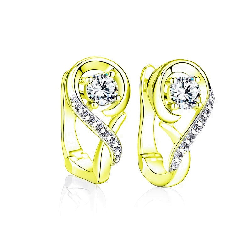 Korean Fashion Classic Silver Elegant Womens Musical Note Earrings Jewelry