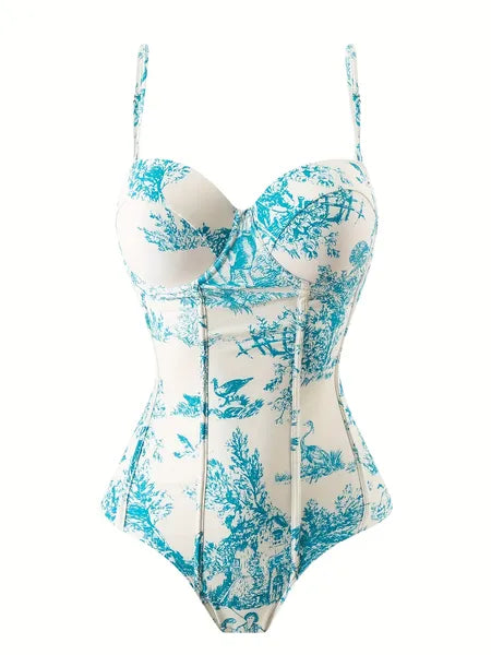 High-end European And American Women's One-piece Swimsuit Cross-border Beach Set